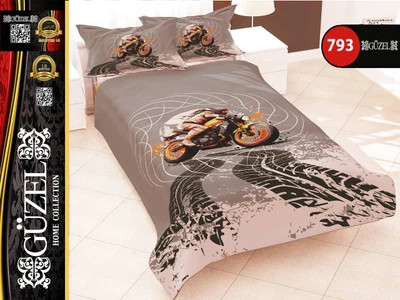 ست روتختی پسرانه طرح موتور سه بعدی گوزل یک نفره و دو نفره کد 793