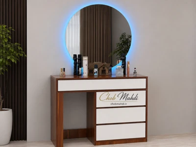 میز آرایش 4 کشو با آینه LED نور مخفی