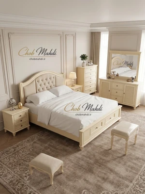 سرویس خواب MDF تمام رنگ مدل سرین - ست و تک